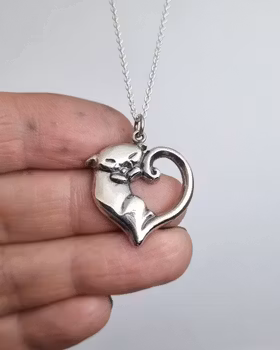 Lovecat - hängsmycke i silver