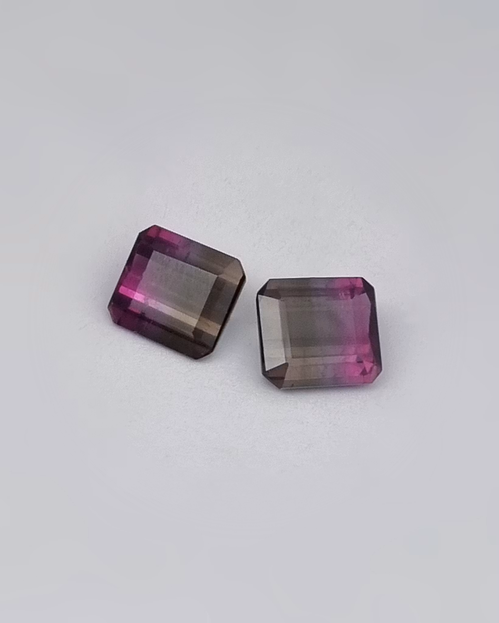 Turmalin (par) 6,25 ct bicolour varmgrå & rosa - 'made by order'