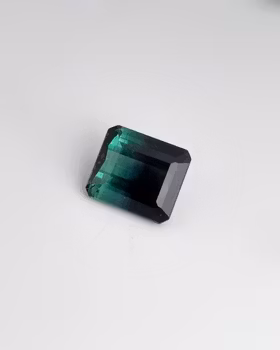 Turmalin 3,98 ct bicolour teal & svart - 'made by order'