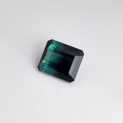 Turmalin 3,98 ct bicolour teal & svart - 'made by order'