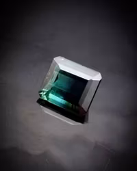 Turmalin 3,98 ct bicolour teal & svart - 'made by order'