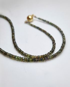 Skogsgrönt Safircollier - 43 cm
