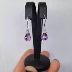 Ametister med Gullviva - örhängen i silver