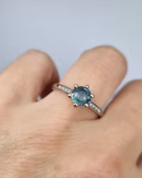 Precious six Mermaid - Safir och briljantring i tvåfärgat 18K guld