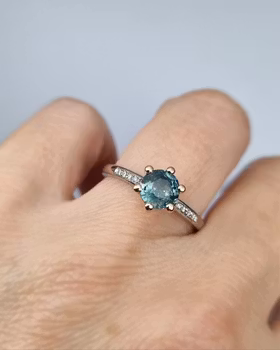 Precious six Mermaid - Safir och briljantring i tvåfärgat 18K guld