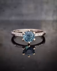 Precious six Mermaid - Safir och briljantring i tvåfärgat 18K guld