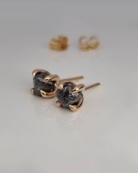 Charcoal - 2,63 ct Rådiamanter örhängen i 18K guld