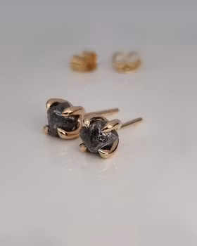 Charcoal - 2,63 ct Rådiamanter örhängen i 18K guld