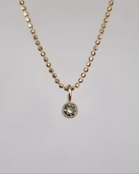 Grön glittrig Safir - hänge i 18K