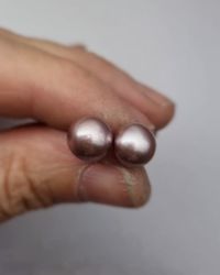 Antikrosa Sötvattenspärlor - örhängen i silver