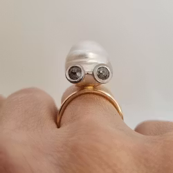 Filur - Ring i 18K guld med söderhavspärla och diamanter