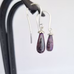 Sugilite med Gullviva - örhängen i silver