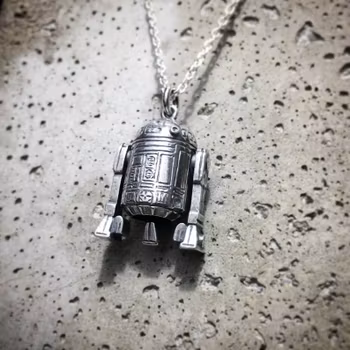 Fan Art R2D2 - hängsmycke i silver