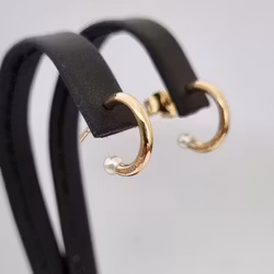 Creoler med Akoyapärlor - örhängen i 18K guld