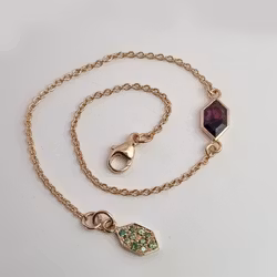 Armband med Safir från Winza & gröna briljanter