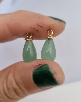 Aventuriner med Gullviva - påhängen 18K guld