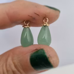 Aventuriner med Gullviva - påhängen 18K guld