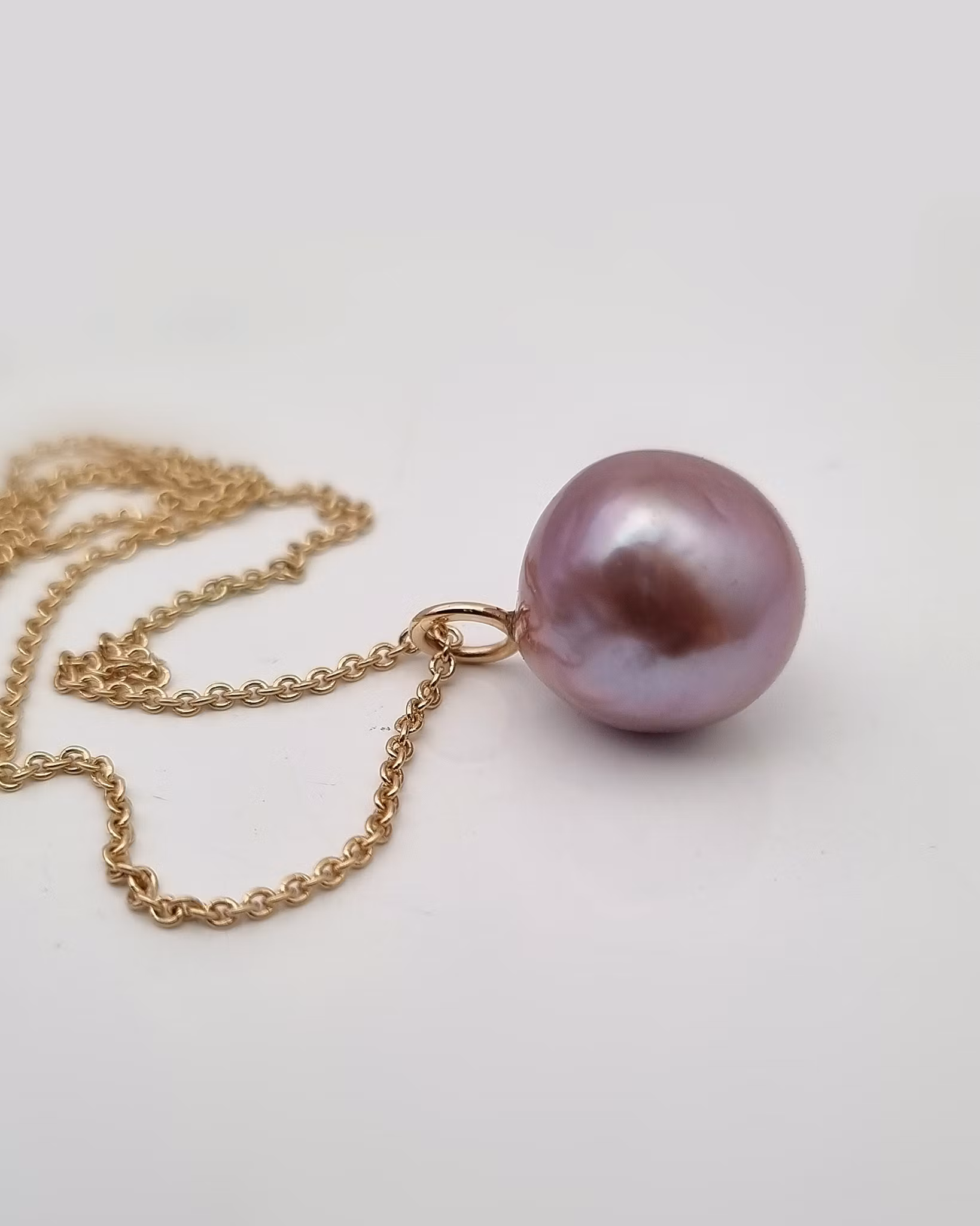 Askrosa semibarock Sötvattenspärla