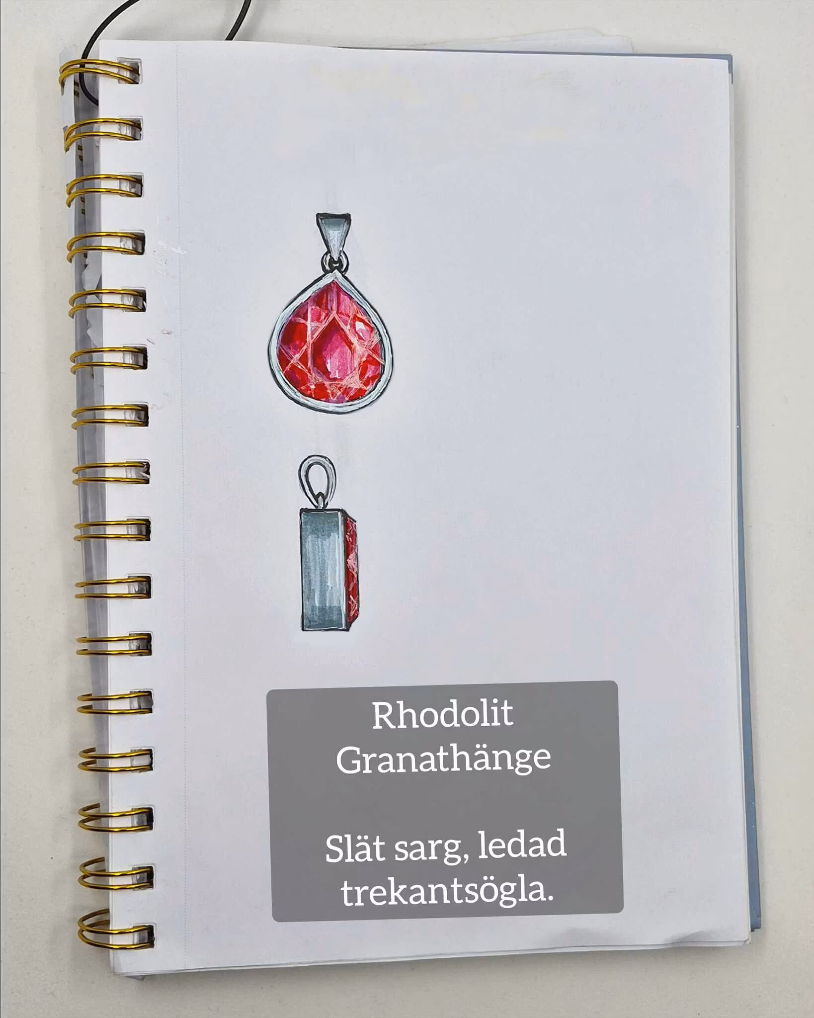 Rhodolit, Granat 2,20 ct - hänge "made by order"