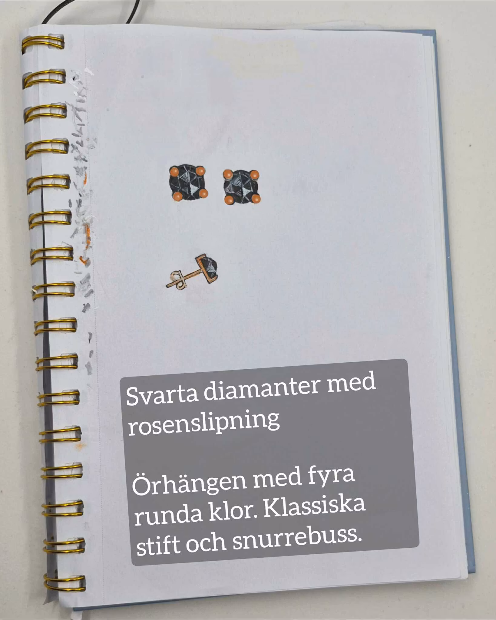 Svarta Diamanter 1,87 ct - örhängen "made by order"