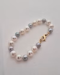 Akoyapärlor - armband 18 cm