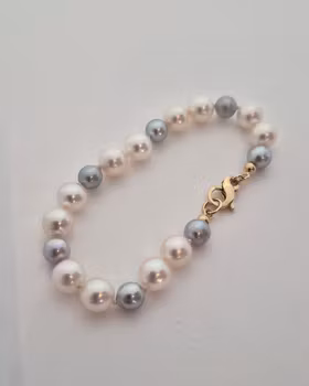 Akoyapärlor - armband 18 cm