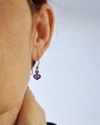 Ametister med askrosa Spineller - örhängen i 18K vitguld