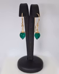 Änglatrumpeter med Agat - örhängen i 18K guld