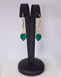 Änglatrumpeter med Agat - örhängen i 18K guld