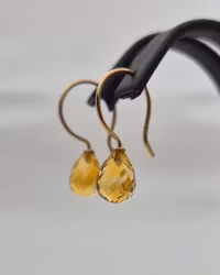 Briolettslipade Citriner - örhängen i 18K guld