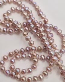 Rosa små Sötvattenspärlor - pärlcollier