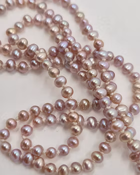 Rosa små Sötvattenspärlor - pärlcollier