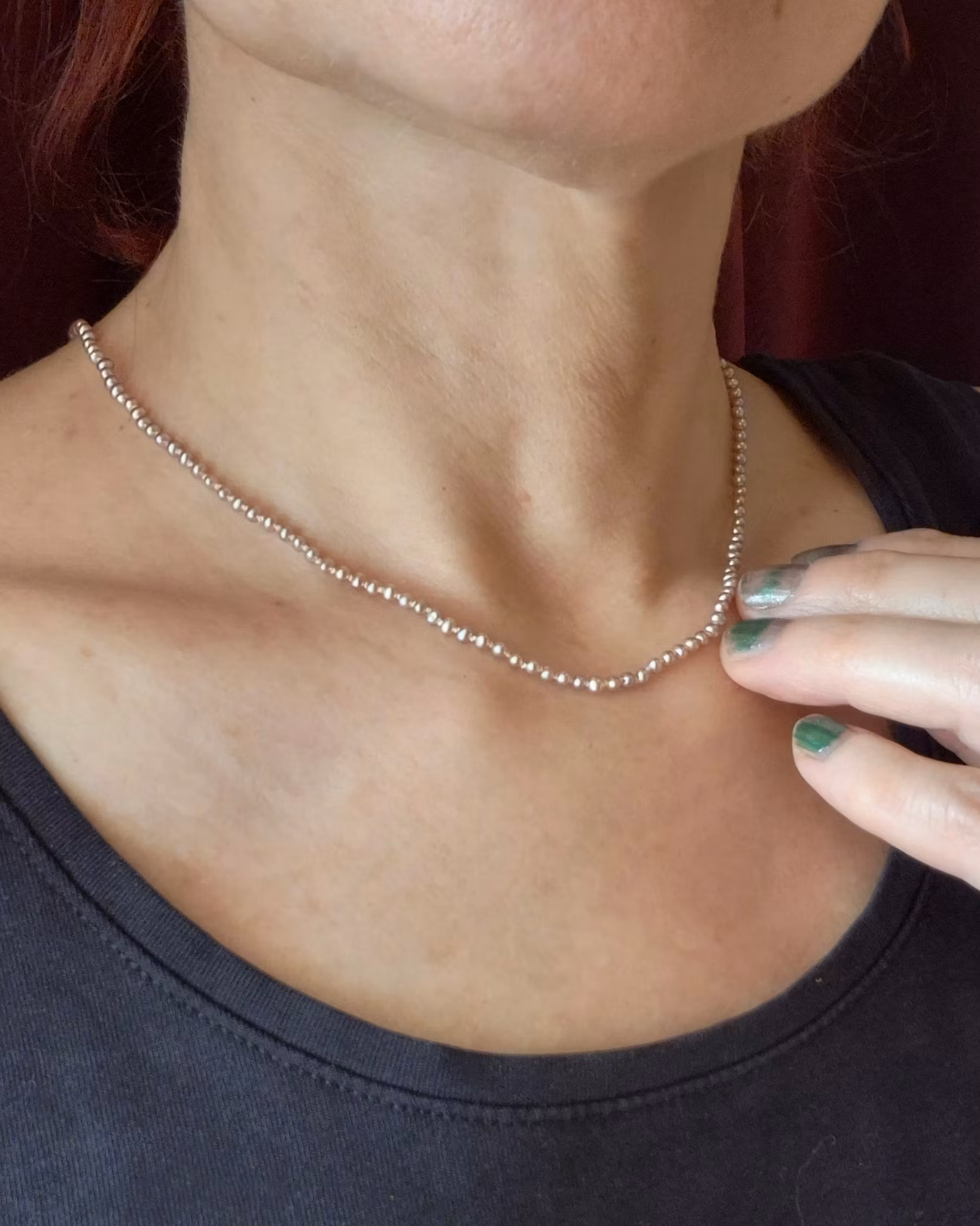 Rosa små Sötvattenspärlor - pärlcollier