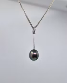 18K vitguldshänge med Tahitipärla