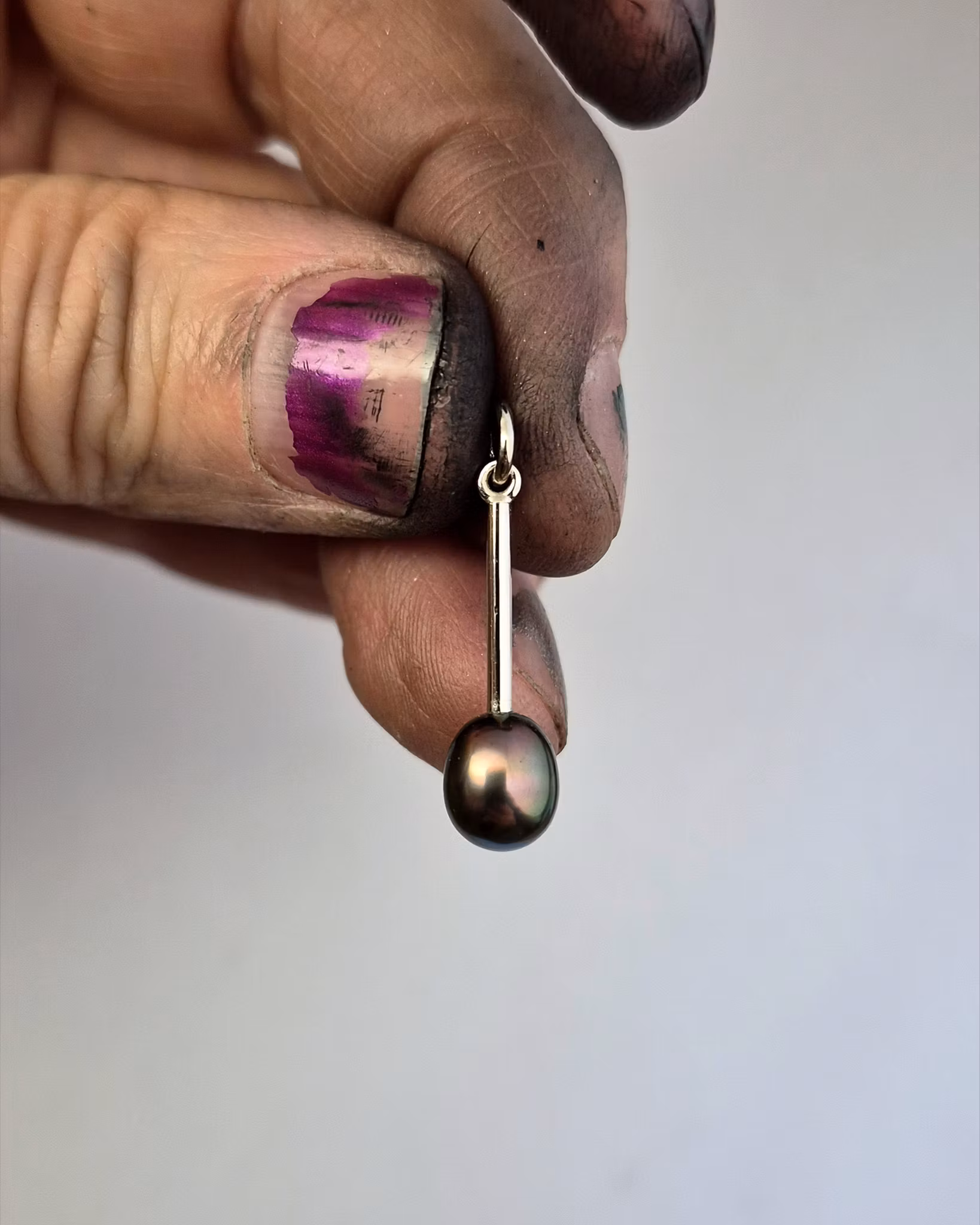 18K vitguldshänge med Tahitipärla