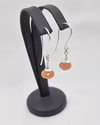 Änglatrumpet med Månsten peach - örhängen i silver