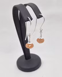 Änglatrumpet med Månsten peach - örhängen i silver