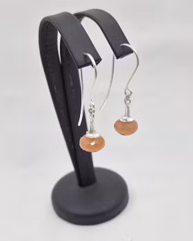 Änglatrumpet med Månsten peach - örhängen i silver