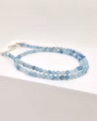 Aquamariner - glittrigt collier 42-45 cm