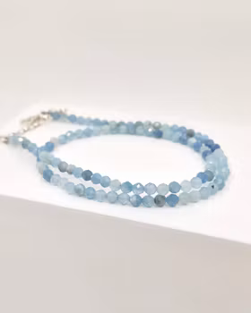 Aquamariner - glittrigt collier 42-45 cm