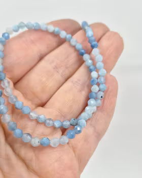 Aquamariner - glittrigt collier 42-45 cm