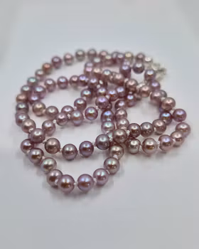 Askrosa Sötvattenspärlor 4 mm - pärlcollier upp till 48 cm