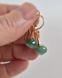 Änglatrumpet med Aventurin - örhängen i guld