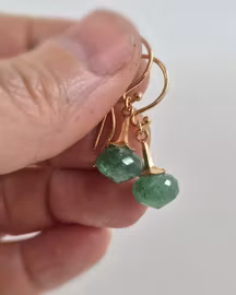 Änglatrumpet med Aventurin - örhängen i guld