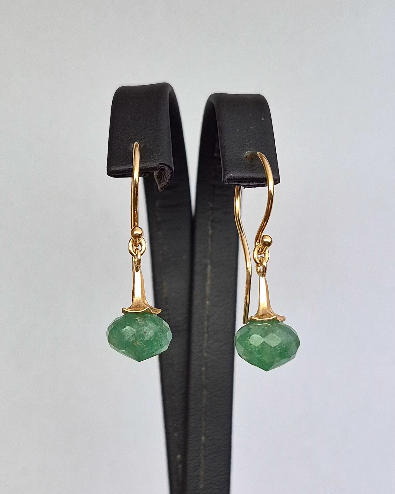 Änglatrumpet med Aventurin - örhängen i guld