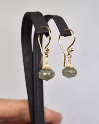 Änglatrumpet med Labradorit - örhängen i guld