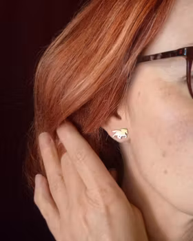 Islandshäst silverörhängen studs