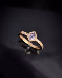Silver Sage - Safir & Briljantring i 18K guld