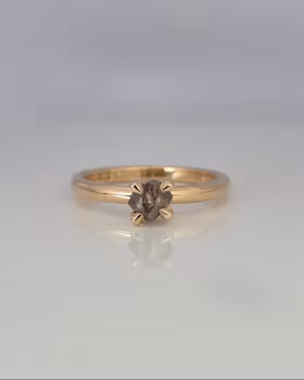 Precious Raw - rådiamantring i 18K guld
