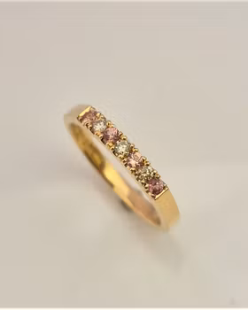 Peach & Champagne - Alliansring i 18K guld